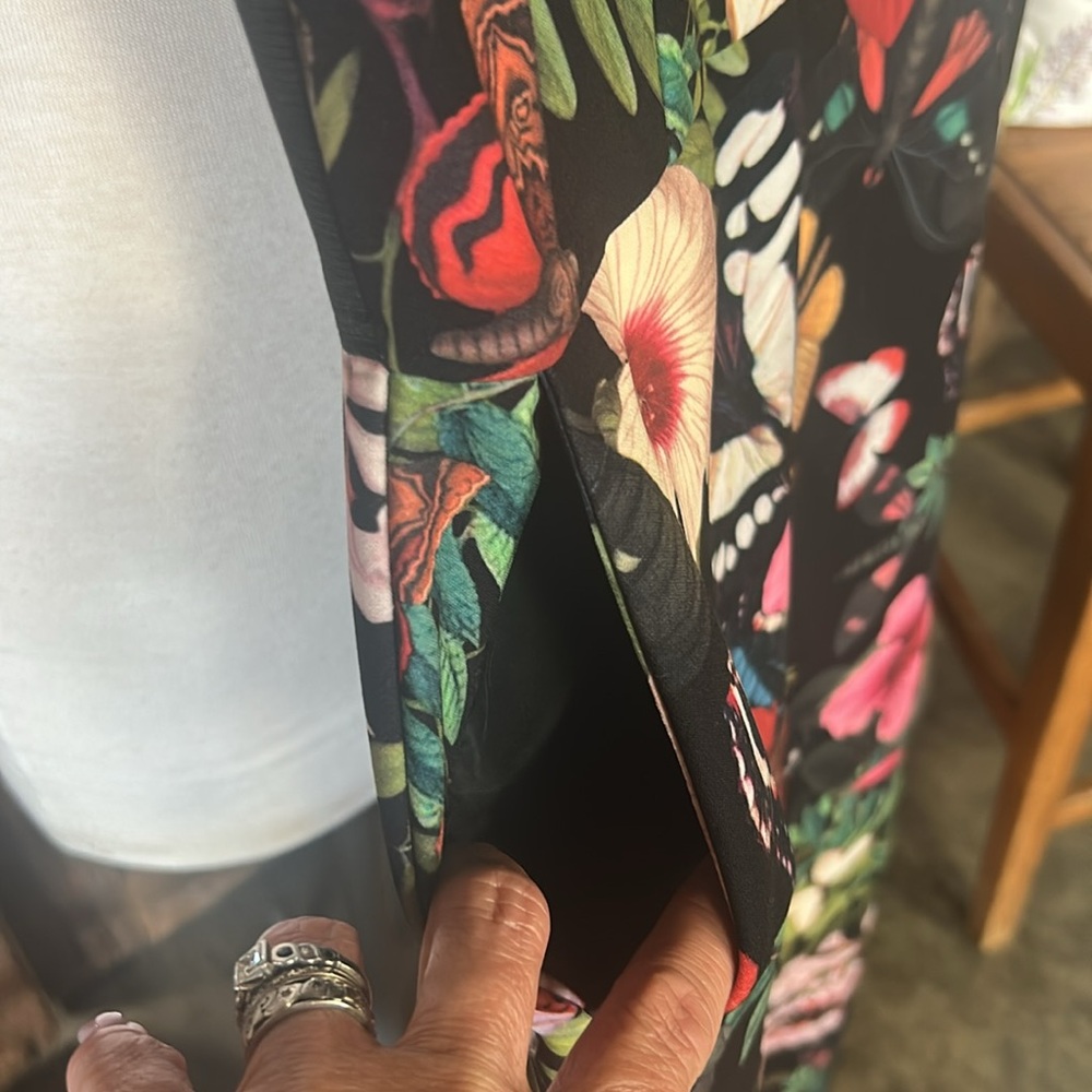 H&M Black Floral Jumpsuit with Spaghetti Straps and Ruffle - Picture 5 of 12